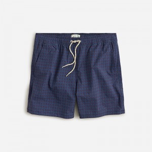 J.Crew 6" stretch swim trunk in print with ECONYL® nylon Jewerl Foulard Blue Red Outlet Online | 79TPRZGAK