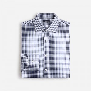 J.Crew Bowery performance stretch dress shirt with spread collar Toby Gingham White Navy Clearance | 32KZCENQJ