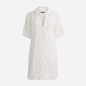 J.Crew Bungalow popover dress linen White Clearance | 31EXARMBS