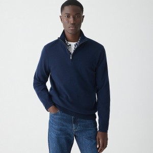 J.Crew Cashmere half-zip sweater Navy Factory Promo | 61GTXQYSM