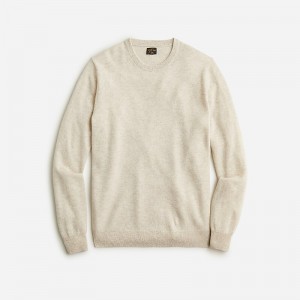 J.Crew Cashmere jacquard crewneck sweater Hthr Birch Outlet | 98PMBEHSK