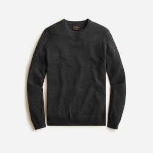 J.Crew Cashmere jacquard crewneck sweater Hthr Charcoal Factory Promo | 60BOMFRTU