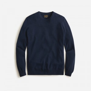 J.Crew Cashmere jacquard crewneck sweater Navy Clearance | 46SLMXBVE