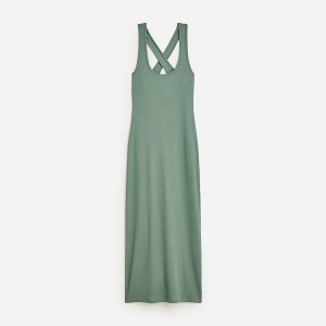 J.Crew Cross-back midi dress vintage rib Topiary Outlet | 92VLAODEG