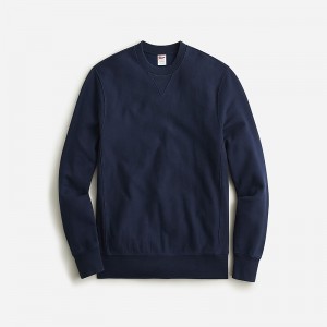 J.Crew Heritage 14 oz. fleece embroidered oarsman graphic sweatshirt Navy Online | 87HNSQTGJ
