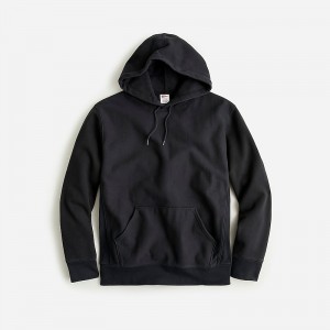 J.Crew Heritage 14 oz. fleece hoodie Black Factory Outlet | 52KQCFTWR