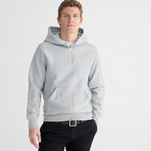 J.Crew Heritage 14 oz. fleece hoodie Hthr Athletic Grey Sale | 28FEUMXOI