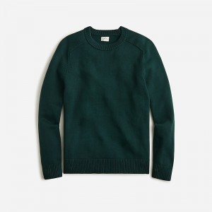 J.Crew Heritage cotton crewneck sweater Dark Forest Online | 87OEZHFAX
