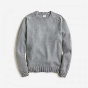 J.Crew Heritage cotton crewneck sweater Heather Steel Online | 09BMEWOXU