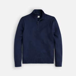 J.Crew Heritage cotton half-zip sweater Navy Online | 09YPDBOHU