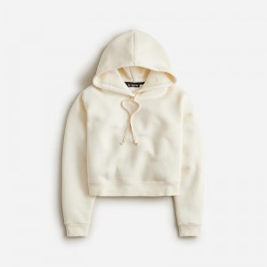 J.Crew Heritage fleece cropped hoodie Ivory Online | 03OPBESFG