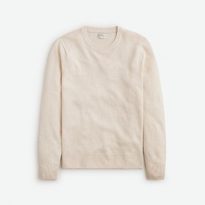 J.Crew Linen crewneck sweater Hthr Parchment Online | 84VQYRTED