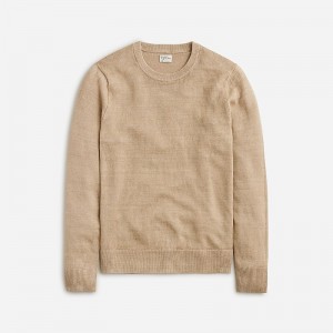 J.Crew Linen crewneck sweater Hthr Wheat Online | 01STOMHPV