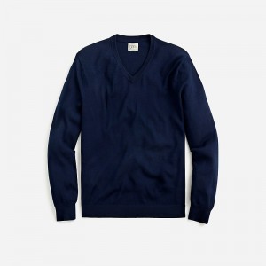 J.Crew Merino wool V-neck sweater Dark Navy Sale | 23QNYUIZO