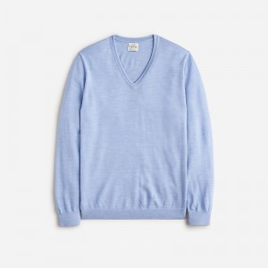 J.Crew Merino wool V-neck sweater Hthr Dusty Peri Sale | 20HSAJNOC