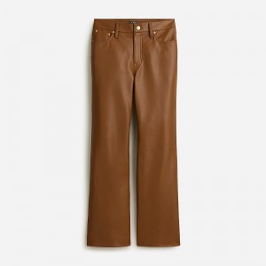 J.Crew Slim wide-leg pant in faux leather Rich Coffee Factory Promo | 61DNJOTUW