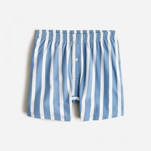J.Crew Stretch knit boxer short Blue White Casa Vert St Factory Outlet | 59SOIHJKF