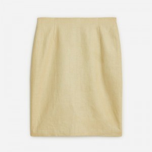 J.Crew Vintage J.Crew '90s linen pencil skirt Tan Factory Outlet | 56JLSIFOG