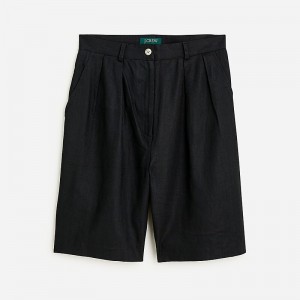 J.Crew Vintage J.Crew '90s pleated linen short Black Factory Promo | 63JIKRQBX