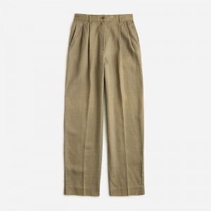 J.Crew Vintage J.Crew '90s pleated linen trouser Taupe USA | 18TFQUGXH