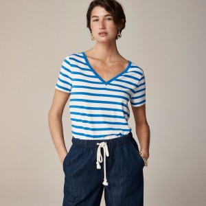J.Crew Vintage jersey classic-fit V-neck T-shirt Carter Stripe Azurite I Online | 87SLTMAXV