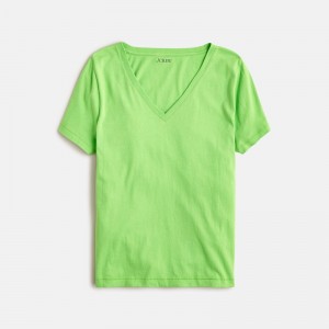 J.Crew Vintage jersey classic-fit V-neck T-shirt Lime Juice Clearance | 47JTGAXIE