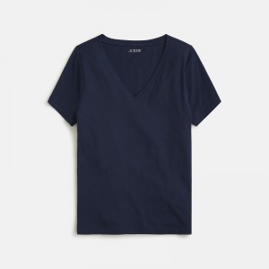J.Crew Vintage jersey classic-fit V-neck T-shirt Navy Outlet | 96XEYUOIZ