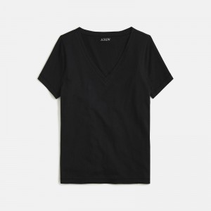 J.Crew Vintage jersey classic-fit V-neck T-shirt Black Sale | 20RBOQFZW