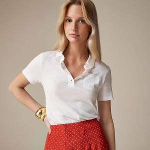 J.Crew Vintage jersey shrunken polo T-shirt White Online | 85HGAJTLD