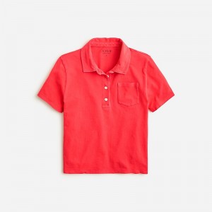 J.Crew Vintage jersey shrunken polo T-shirt Vintage Red USA | 13BRLMVIT