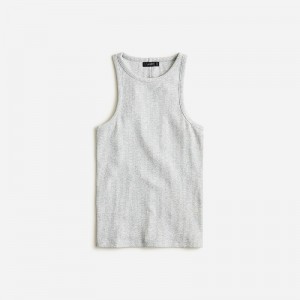 J.Crew Vintage rib high-neck cutaway tank top with contrast trim Hthr Grey Outlet | 93MDYXAIN