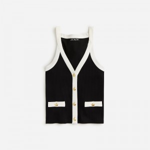 J.Crew Vintage rib lady tank top Black Online | 86QNXCIET