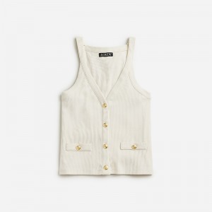 J.Crew Vintage rib lady tank top Natural Clearance | 45SICDRZH