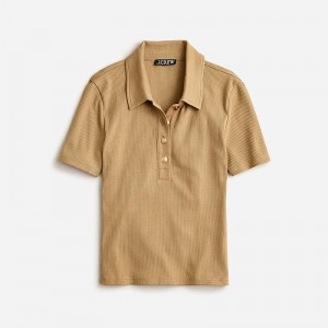J.Crew Vintage rib polo T-shirt Camel Online | 08JBWYTXI