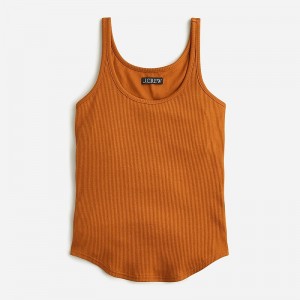 J.Crew Vintage rib shelf-bra tank top Warm Chicory Sale | 25KTWQYNB