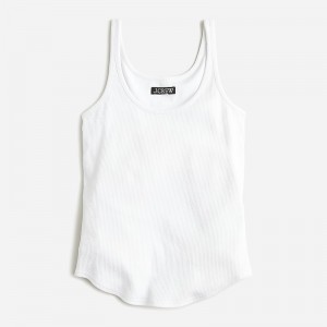 J.Crew Vintage rib shelf-bra tank top White Clearance | 30TOFMADK