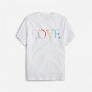 J.Crew Vintage-wash cotton Pride graphic T-shirt Love Outlet Online | 76MUQBZVS