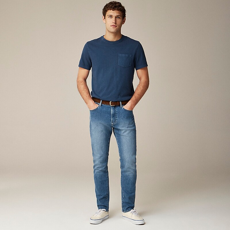 J.Crew 1040 Athletic Tapered-fit stretch jean in medium wash Bright Medium Indigo Wa Sale | 20SRABFJZ