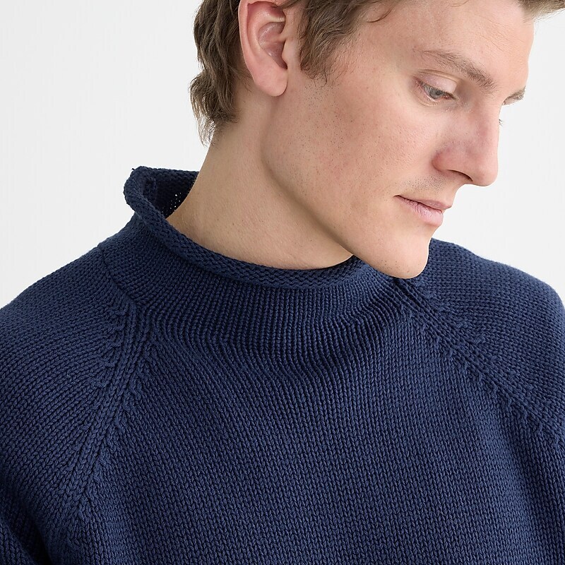 J.Crew 1988 heritage cotton Rollneck™ sweater Navy Factory Promo | 63JEUQZNF