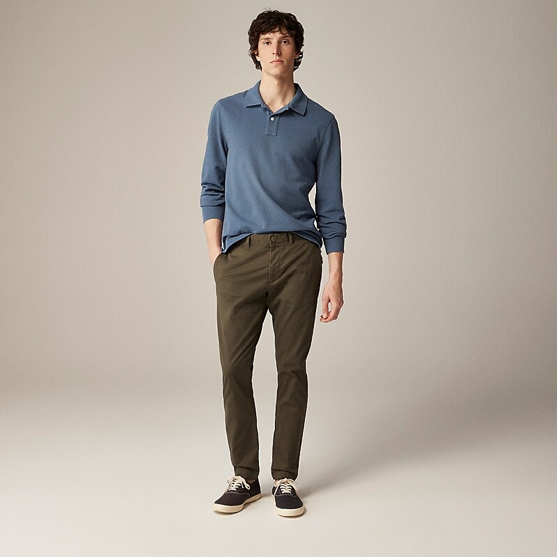 J.Crew 250 skinny-fit pant in stretch chino Catskill Green Online | 05EFICOLW