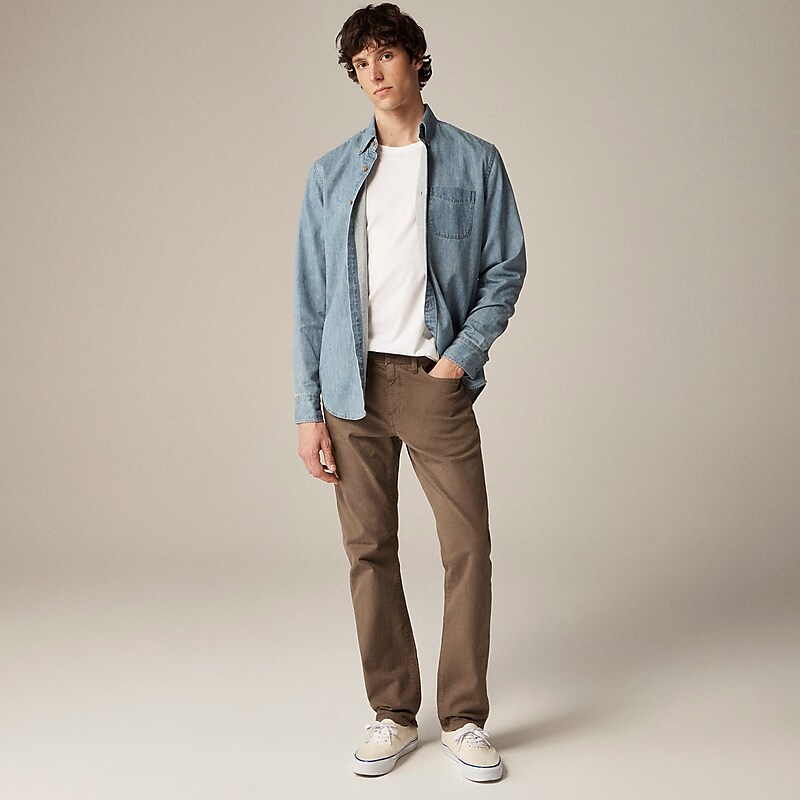 J.Crew 484 Slim-fit garment-dyed five-pocket pant Vintage Dill Sale | 26TNIPALG