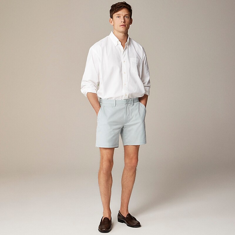 J.Crew 7'' tech oxford short Green White Oxford Sale | 20TOYDVQW