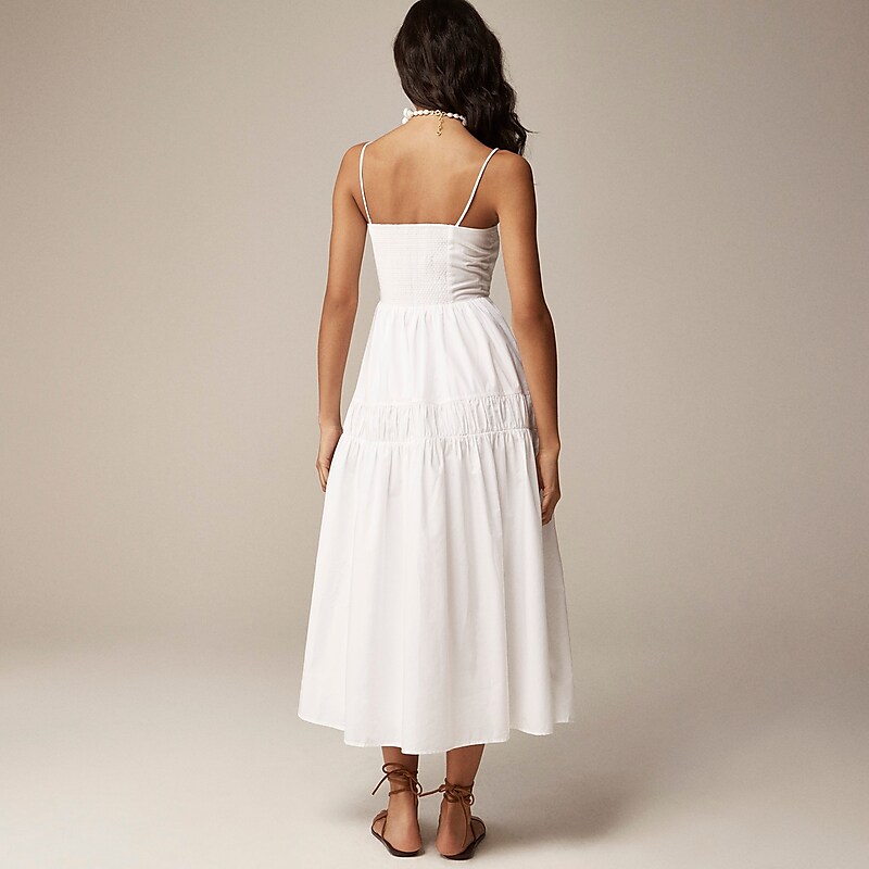 J.Crew A-line midi dress cotton poplin White Online | 80RLXKBTH