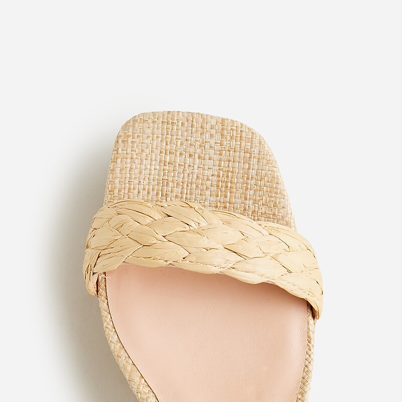 J.Crew Ankle-strap platform heels in faux raffia Weathered Sand Sale | 20SJPYLHG