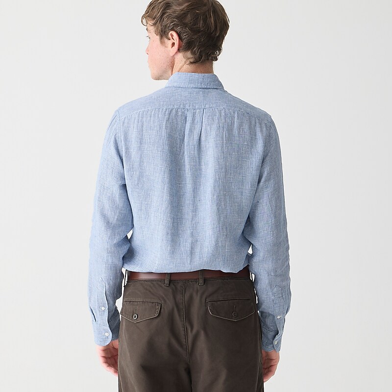 J.Crew Baird McNutt Irish linen shirt Mini Houndstooth Spring Online | 87QYZNESP