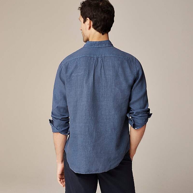 J.Crew Baird McNutt Irish linen shirt Sunfaded Indigo Online | 09SOQTFZA