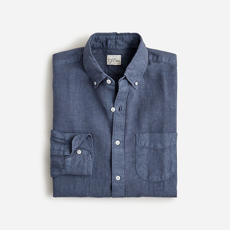 J.Crew Baird McNutt Irish linen shirt Sunfaded Indigo Online | 09SOQTFZA