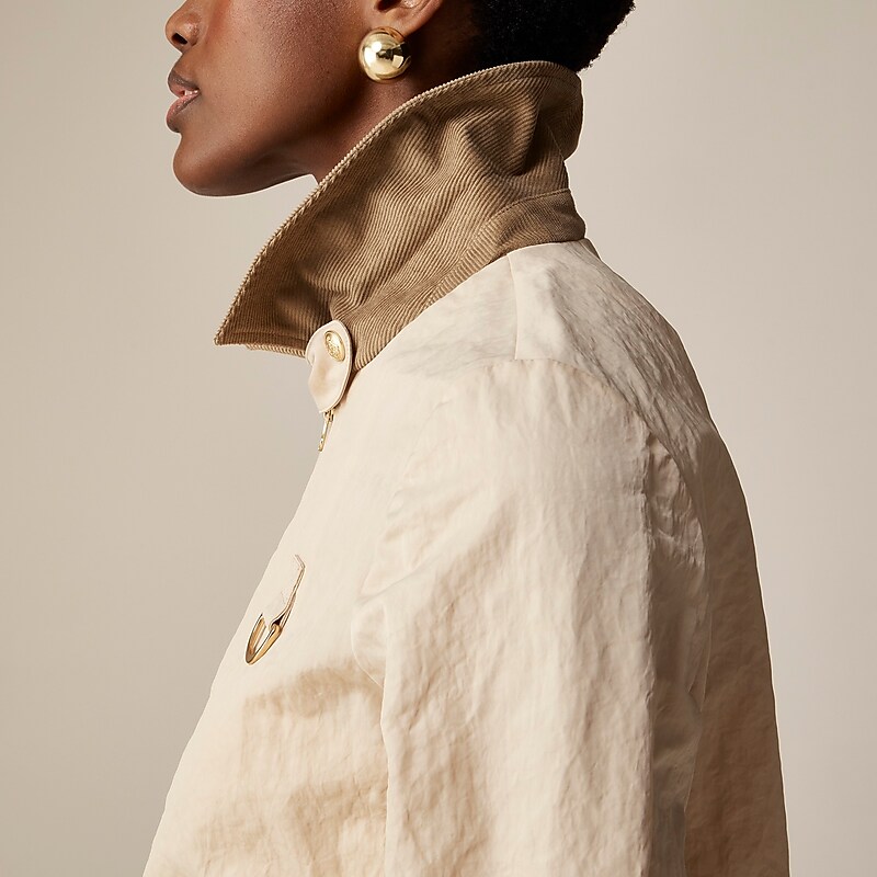 J.Crew Barn Jacket™ in crinkle nylon Toasted Cream Clearance | 45SNYRXWM