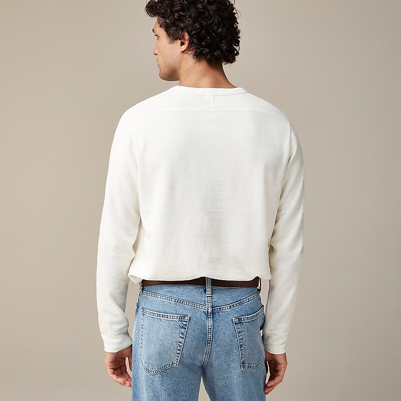 J.Crew Beach thermal crewneck in linen-cotton blend Classic Ivory Online | 84QETNFGR