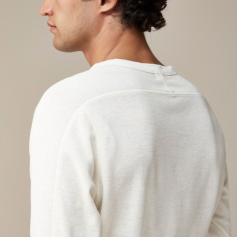 J.Crew Beach thermal crewneck in linen-cotton blend Classic Ivory Online | 84QETNFGR